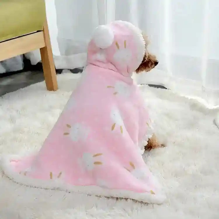 Pigiamino Coperta per Cani in Pile - Cappuccio Caldo by null
