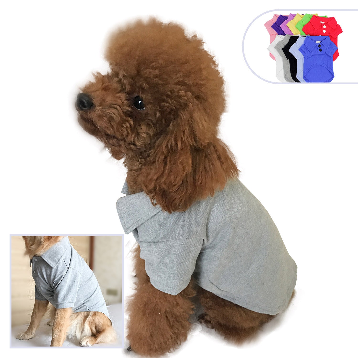 Cotton Polo Shirt for Dogs "Preppy Paws" 