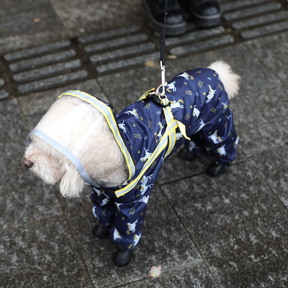Impermeabile per Cani - Modello Travel con Protezione Totale pettorina integrata - Dog Moda