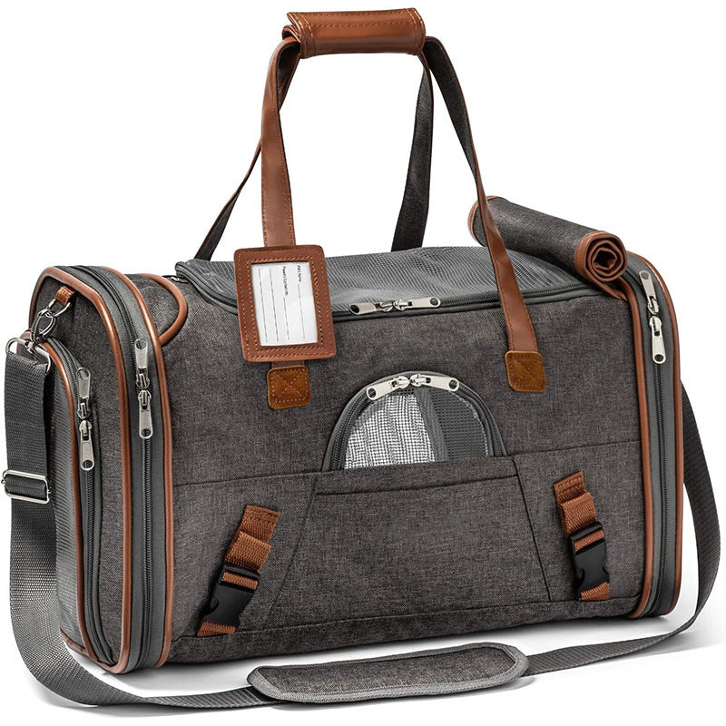 Trasportino per Cani e Gatti | Cabina Aereo e Auto | Apribile 4 Lati