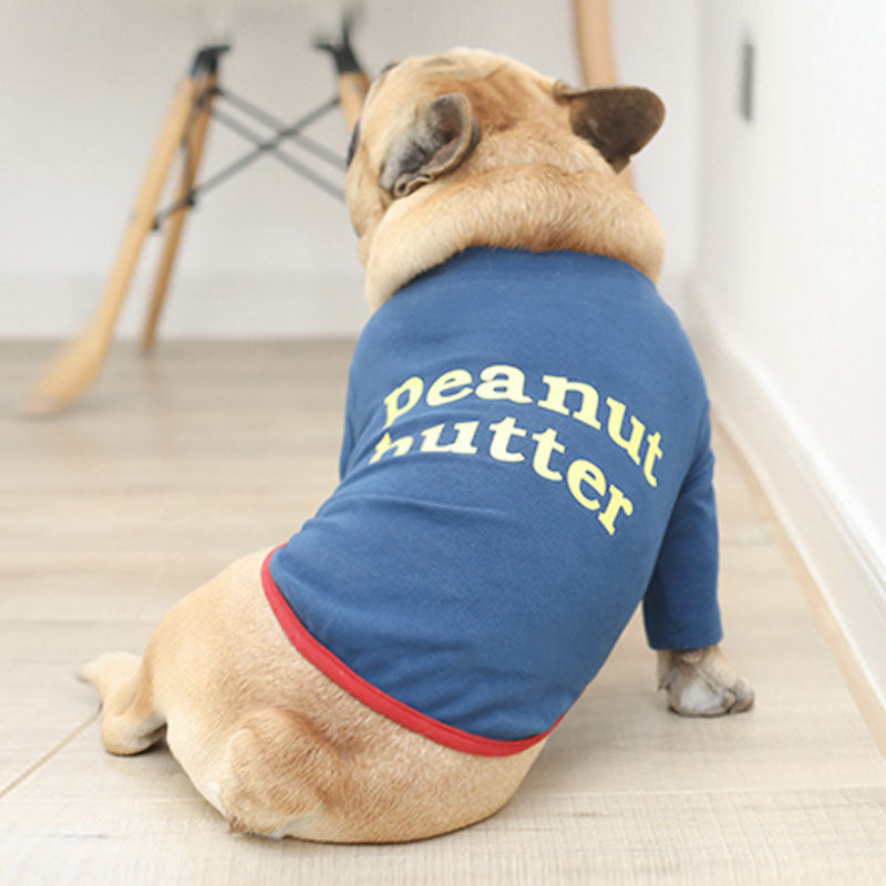 Maglietta per Cani "Cheese" e "Peanut Butter" – Ideale per Bulldog