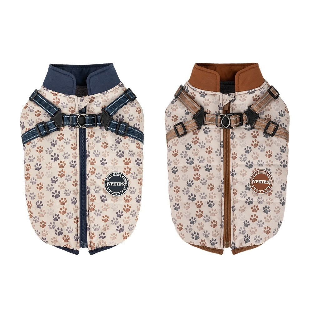 Vpetr Padded Fleece Dog Coat with Harness