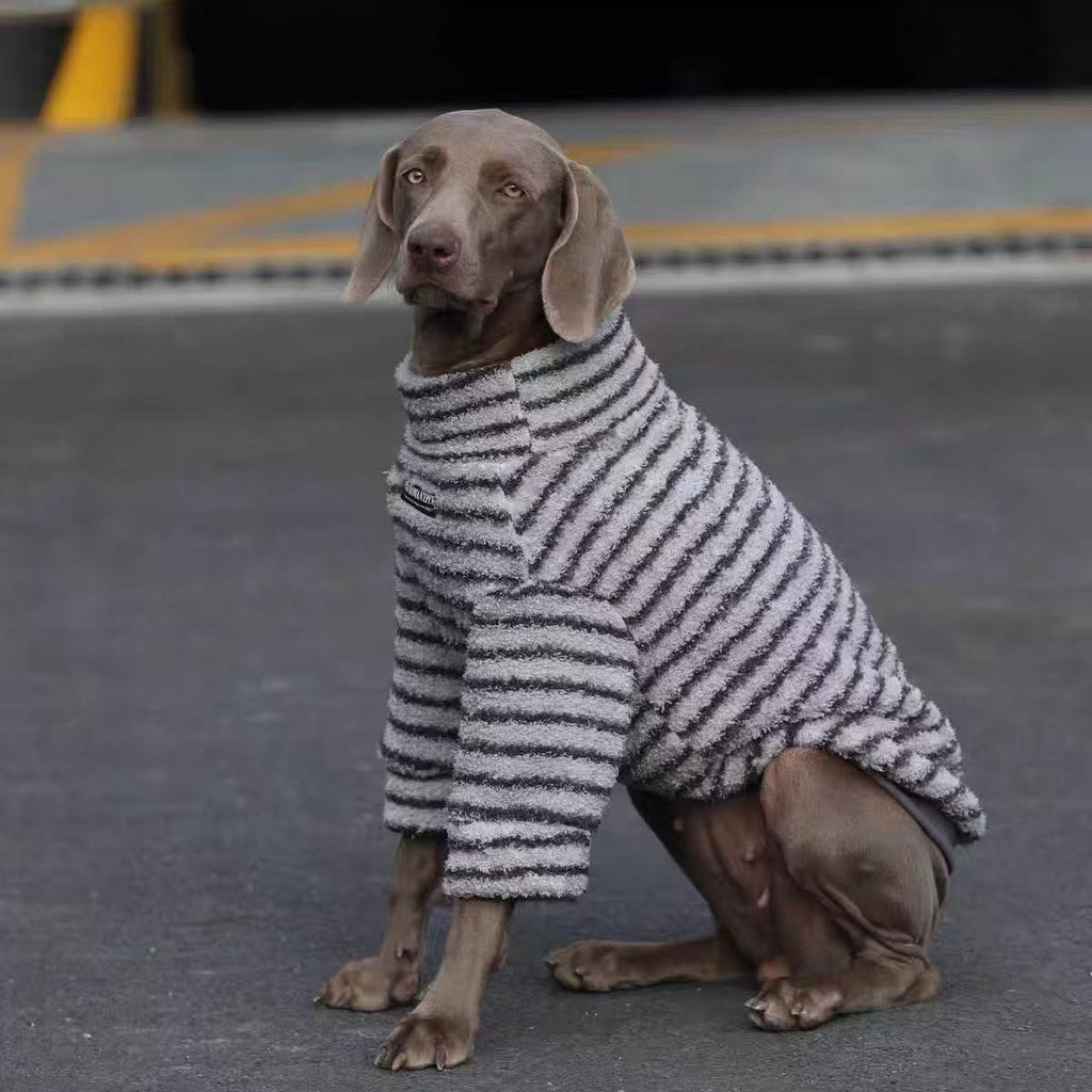 Cappotto Cani Weimaraner a Righe - Taglie Grandi