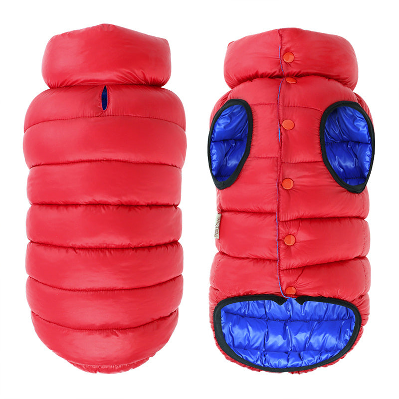AeroDry Double-Sided Dog Down Jacket - Blue/Red or Light Blue/Green