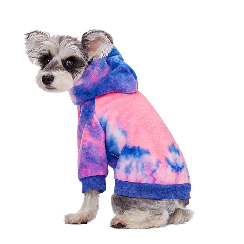 Sudadera teñida anudada para perros - Rosa y verde estilo americano