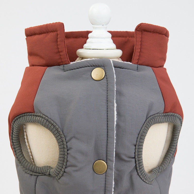 Sleeveless Dog Coat - Buttons, Pockets
