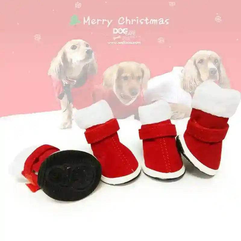Scarpette Natalizie per Cani Rosse Antiscivolo by Dog Moda