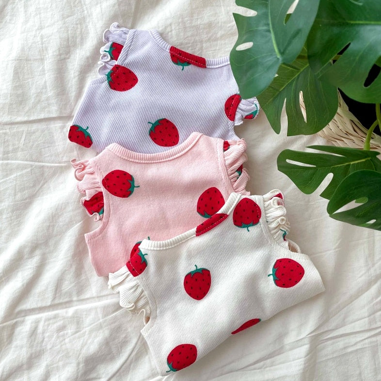 Maglia per Cani con Fantasia a Tinta Unita "Fragola" - Dog Moda