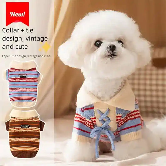 Maglione Cani Gatti Righe Caldo Invernale Maglia Knit by Dog Moda