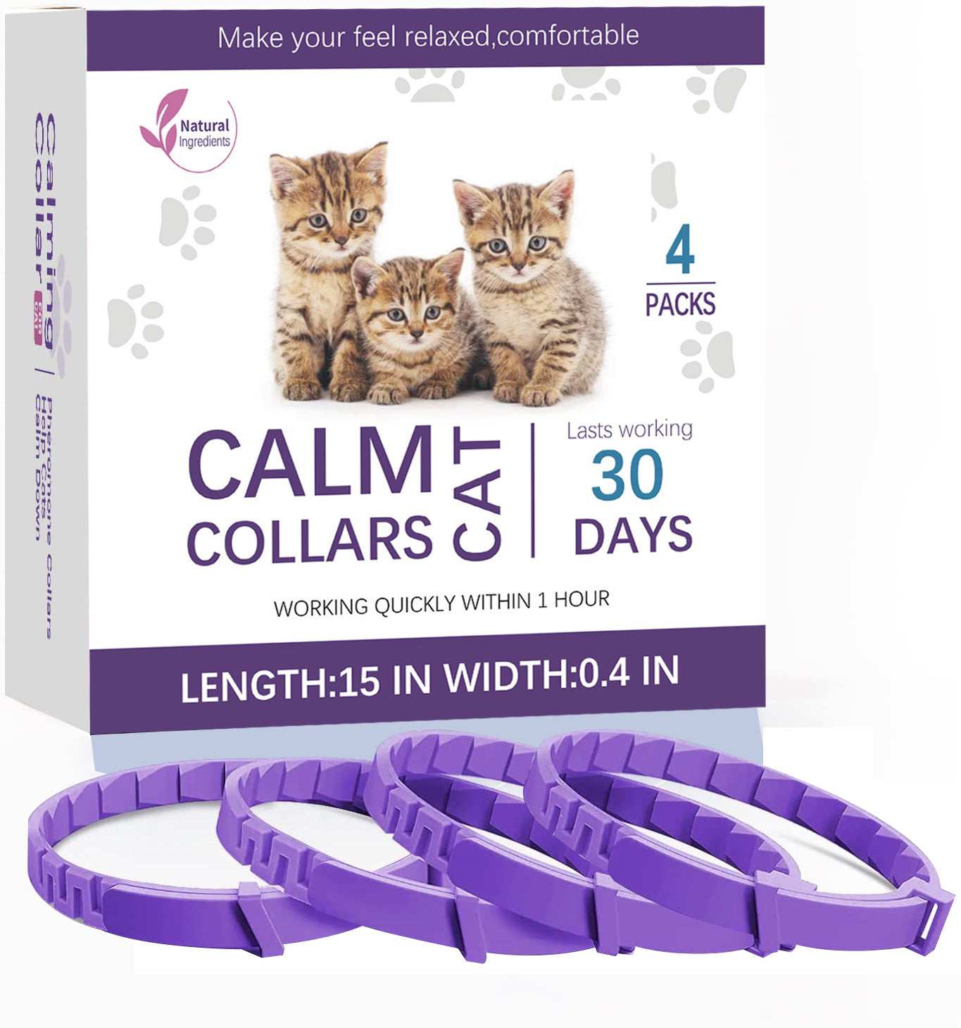 Natural Calming Collar Pet Soothing Calming Collar - Relief and Relaxation for Dogs and Cats