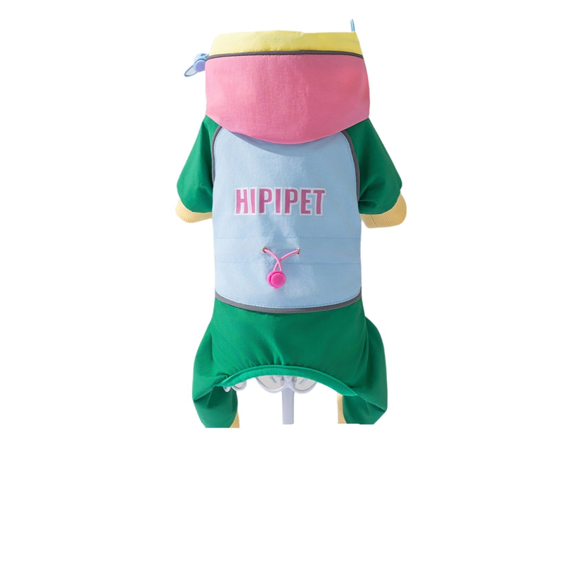 Cloud Style Dog Raincoat with Reflective Hood