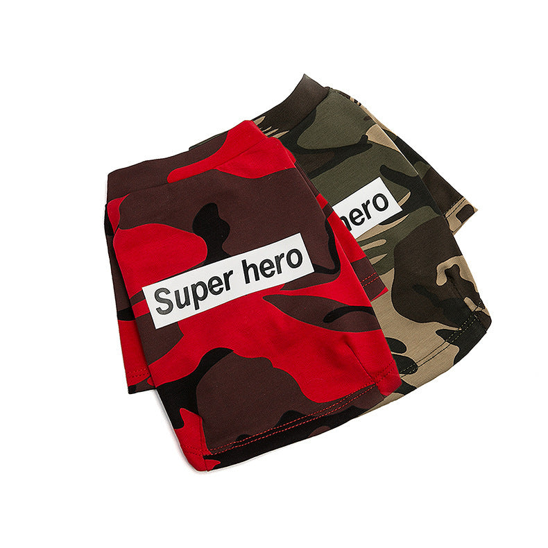 "Super Hero" Camouflage Dog Shirt