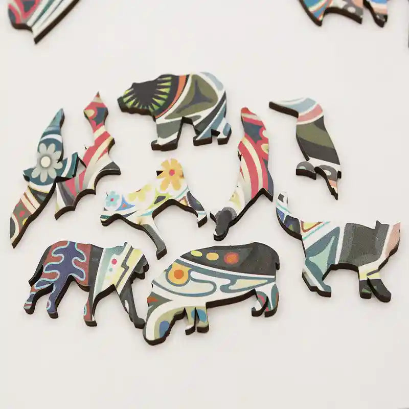 Puzzle Legno Gatto Fiori - Gioco Educativo Irregolare by Dog Moda