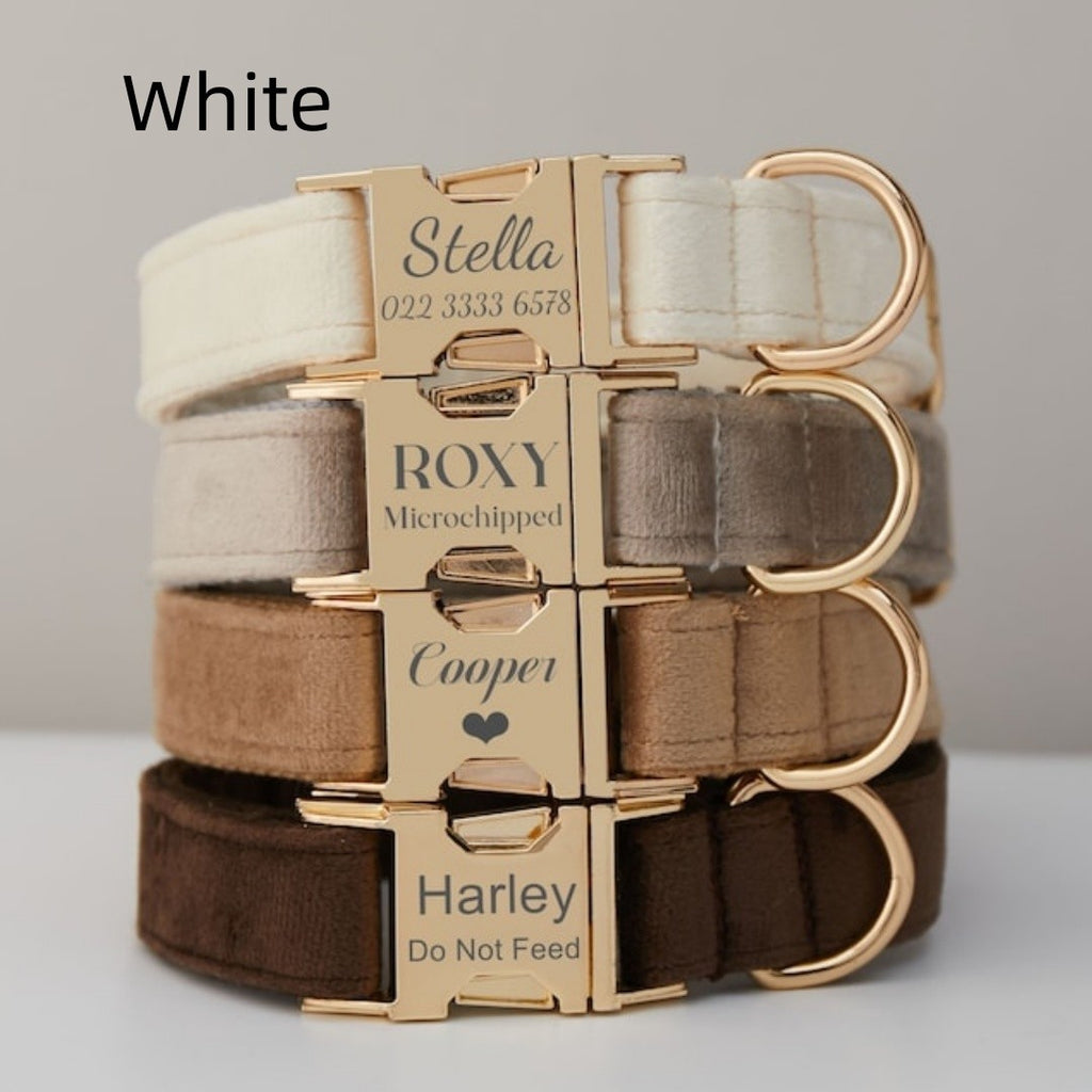 Personalisiertes Hundehalsband mit Namen und Nummer – Weicher Stoff