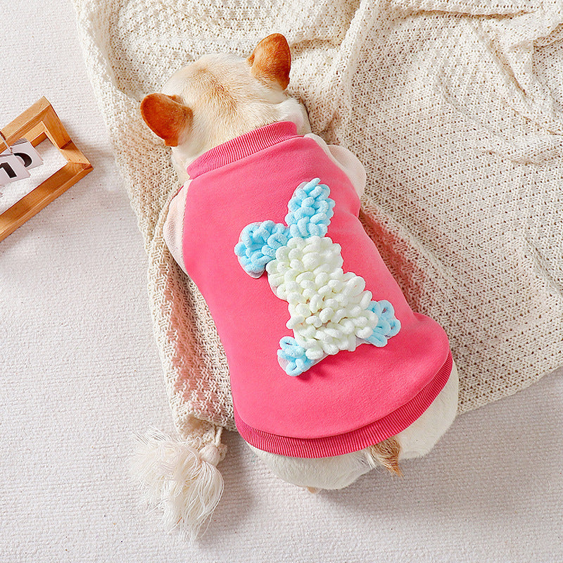 Cotton Sweatshirt for Female Bulldog "Bunny"