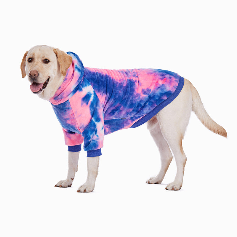 Sudadera teñida anudada para perros - Rosa y verde estilo americano