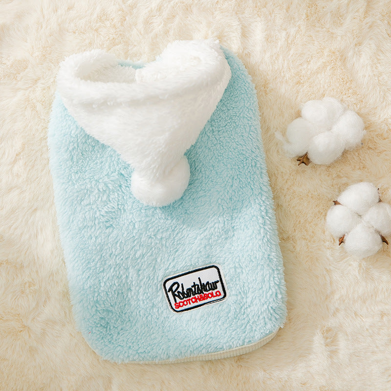 Felpa per Cani in Morbido Pile con Cappuccio e Pompom – Comfort e Stile per il Tuo Amico a Quattro Zampe - Dog Moda