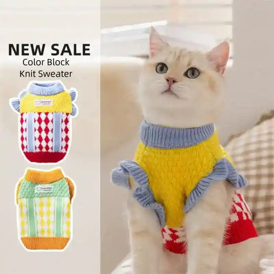 Maglione a Blocchi di Colore per Cani e Gatti - Morbido by Dog Moda