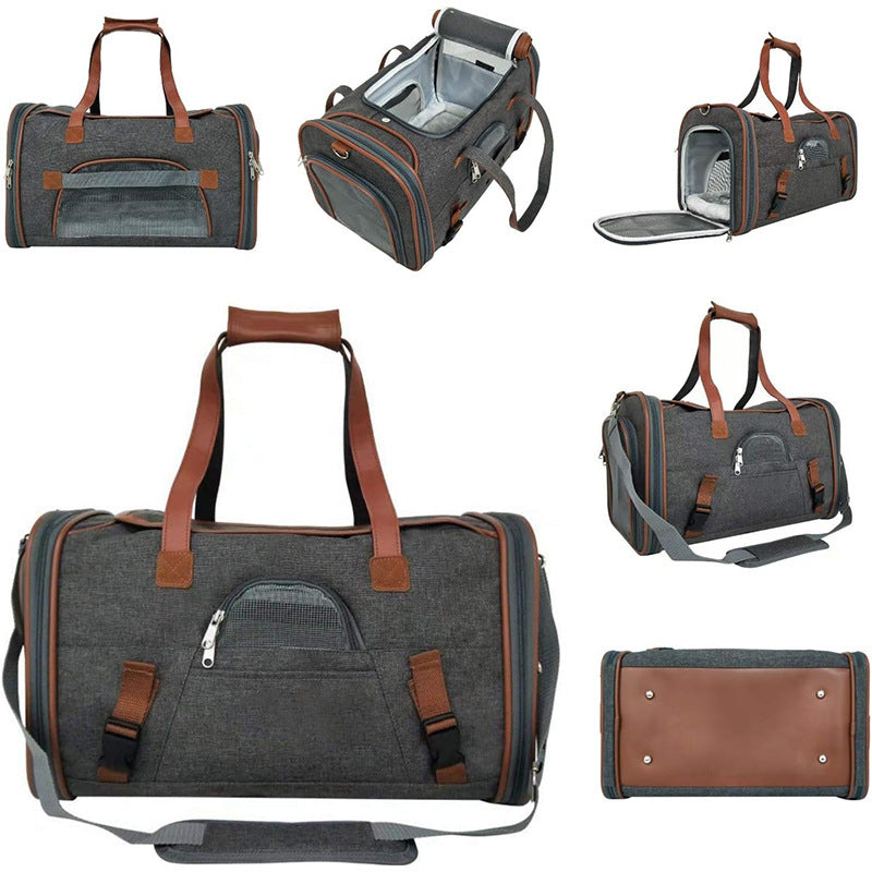 Trasportino per Cani e Gatti | Cabina Aereo e Auto | Apribile 4 Lati