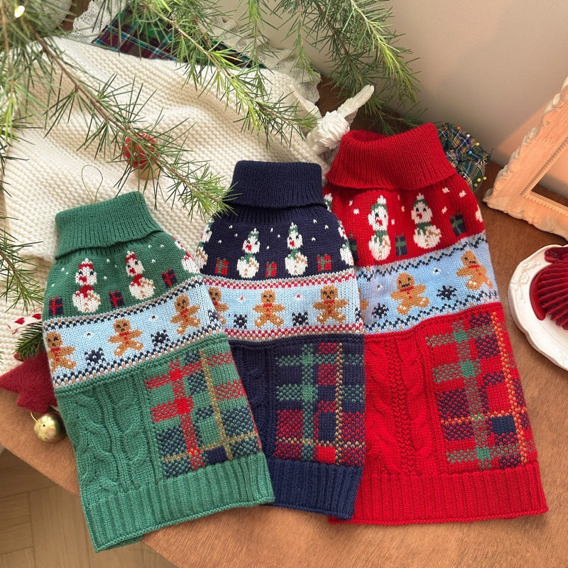 Jersey Navideño para Perros - Muñeco de Nieve Trenzado