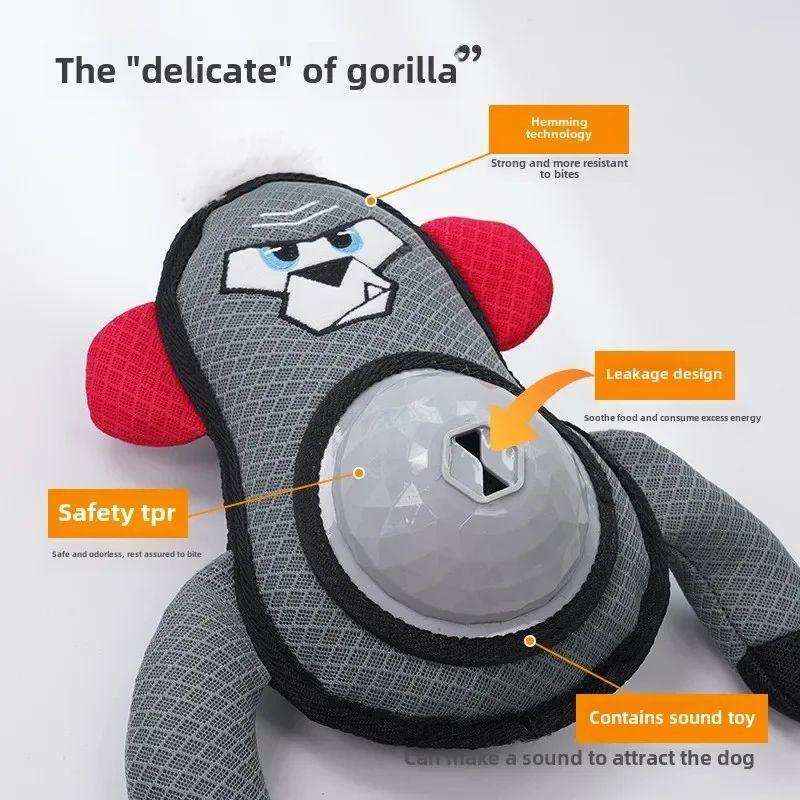 犬用スナックディスペンサーおもちゃ - ゴリラの音付き
