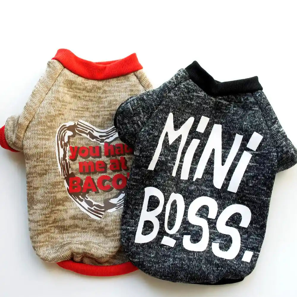 Felpa in Pile per Cani - Sweet, Mini Boss, Bacon by Dog Moda