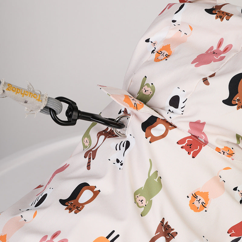 IMPERMEABILE PER CANI CON FANTASIE DI ANIMALETTI E GATTINI - CON CHIUSURA IN VELCRO - Dog Moda