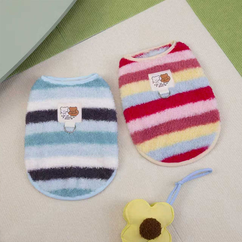 Cappotto LOVE per Cani a Righe con Orsetti - Smanicato