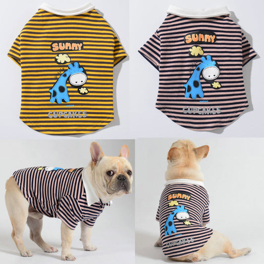 Maglietta per Bulldog e Carlino in cotone "Sunny Cupcake"