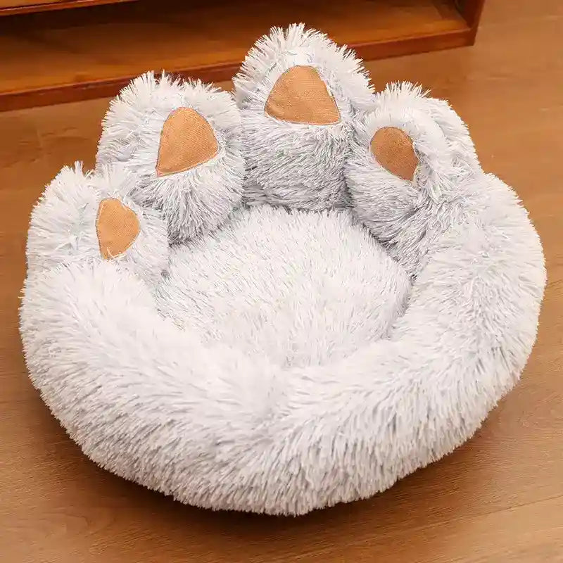 Cuccia Rotonda Morbida con Schienale a Zampa per Cani e Gatti by Dog Moda