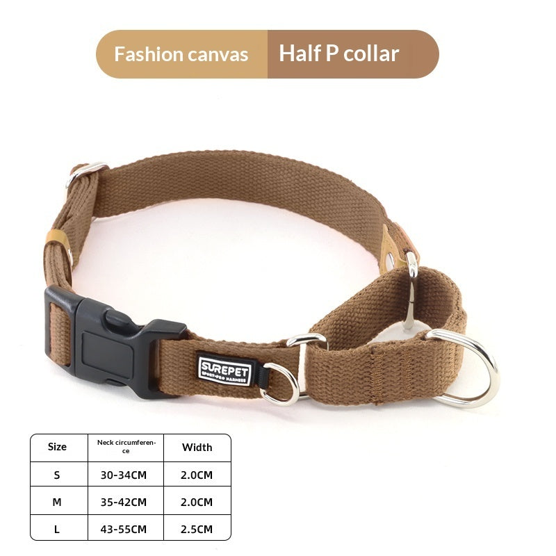 Collare Cane Canvas Targhetta ID Anti-Smarrimento