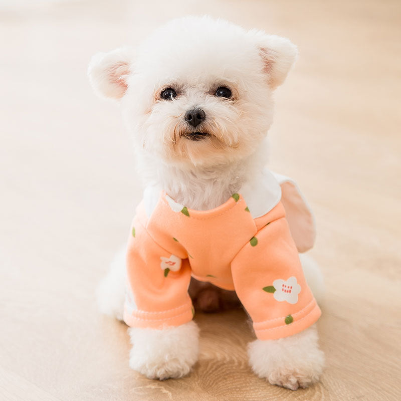 Pink Dog Hoodie with Rabbit Collar