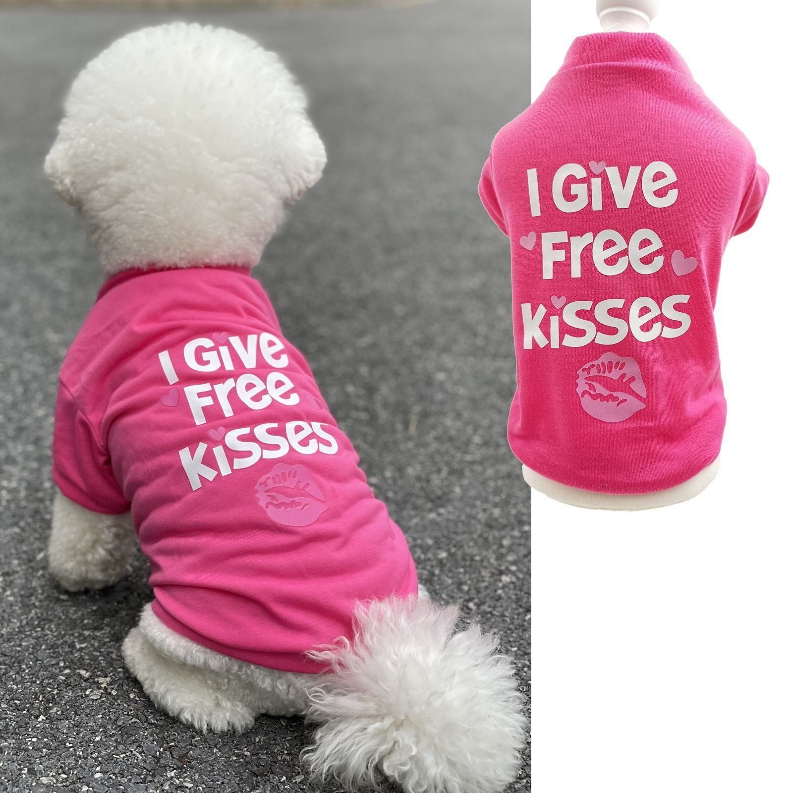 Baumwoll-Hunde-T-Shirt „Kisses“