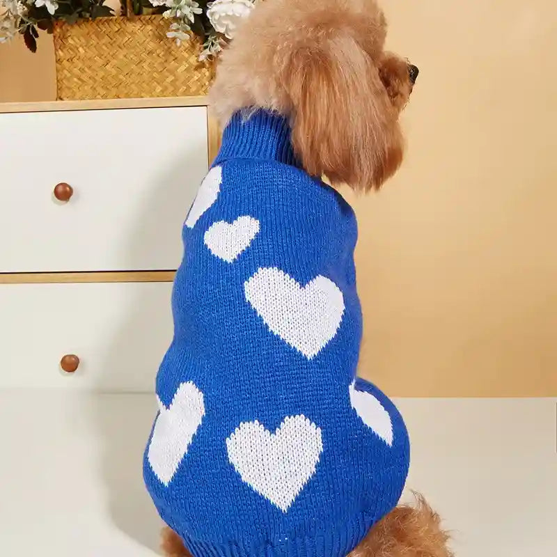Maglione Cani Cuori San Valentino - Caldo Acrilico by Dog Moda