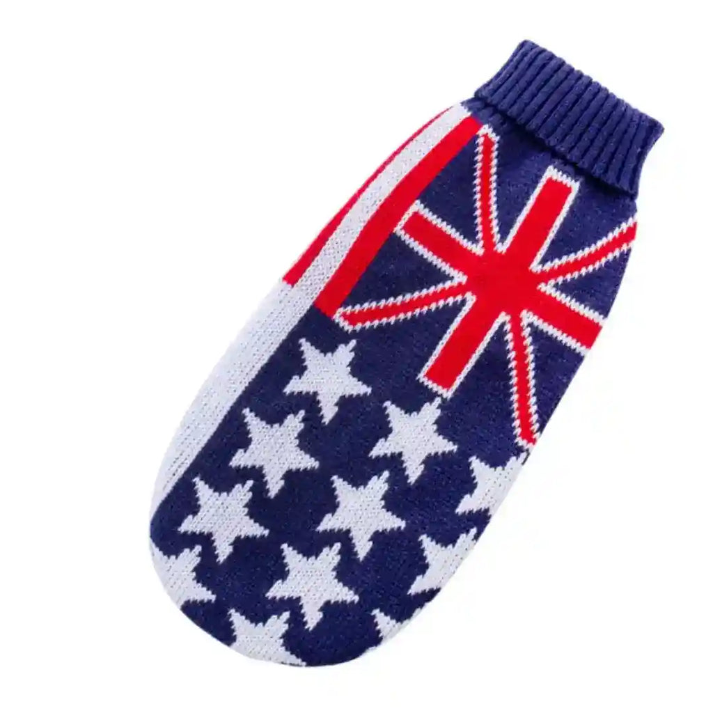 Pull pour chiens 4 motifs - Rayures, Rennes, Drapeau USA