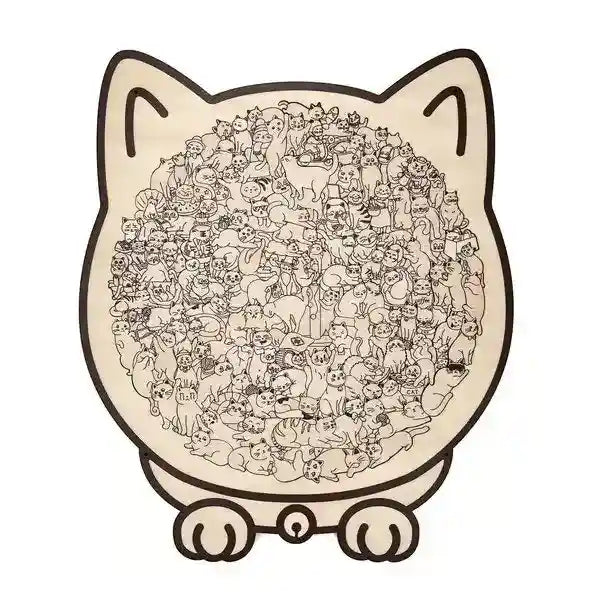 Puzzle in legno a forma di gatto Morandi 135 pezzi – Idea regalo originale per amanti dei gatti by null