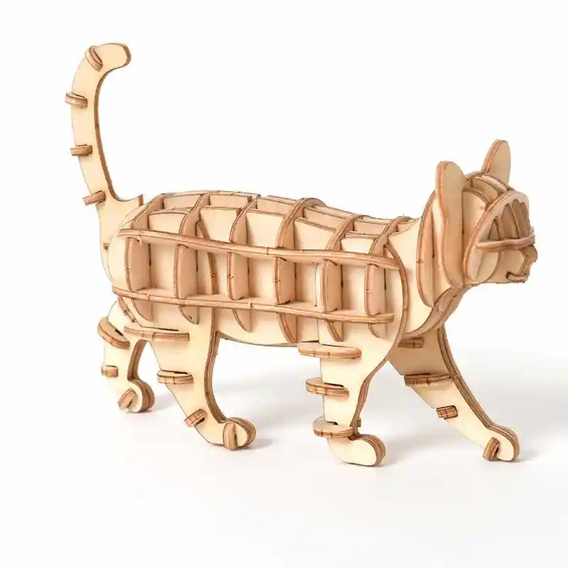 Puzzle 3D Legno Animali - Gioco Educativo Cane Gatto by Dog Moda
