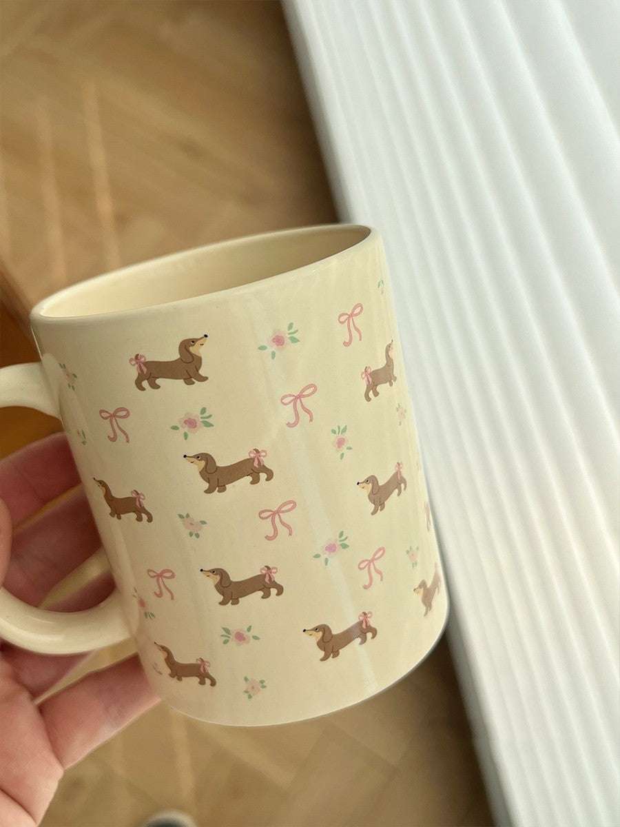 Tazza Bassotto con Fiori in Ceramica 350ml – Idea Regalo Cane