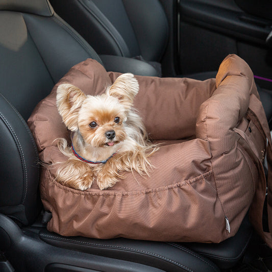 Borsa trasportino per auto per cani "Baylor", sicura e versatile con tracolla e cintura di sicurezza. Utilizzabile come cuccia per viaggi confortevoli.