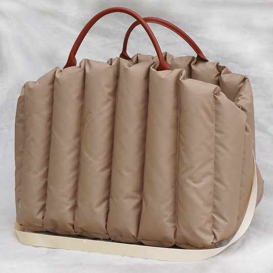 Borsa trasportino per cani e gatti "Elegant" con sponda ripiegabile, manici lunghi e tracolla removibile