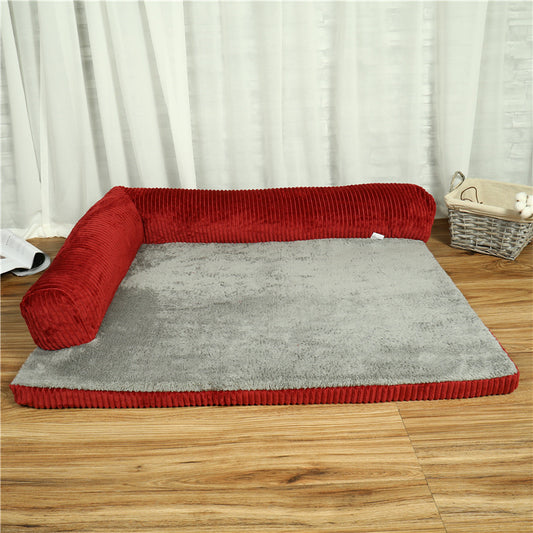 Cuccia rettangolare "Luna" in corduroy con sponde laterali, morbida e accogliente. Perfetta per cani di tutte le taglie e disponibile in diverse misure.