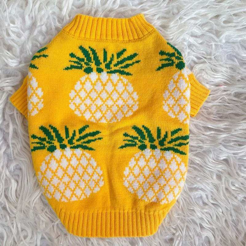 Maglione per Cani a Fantasia Ananas - Morbido e Caldo | DogModa