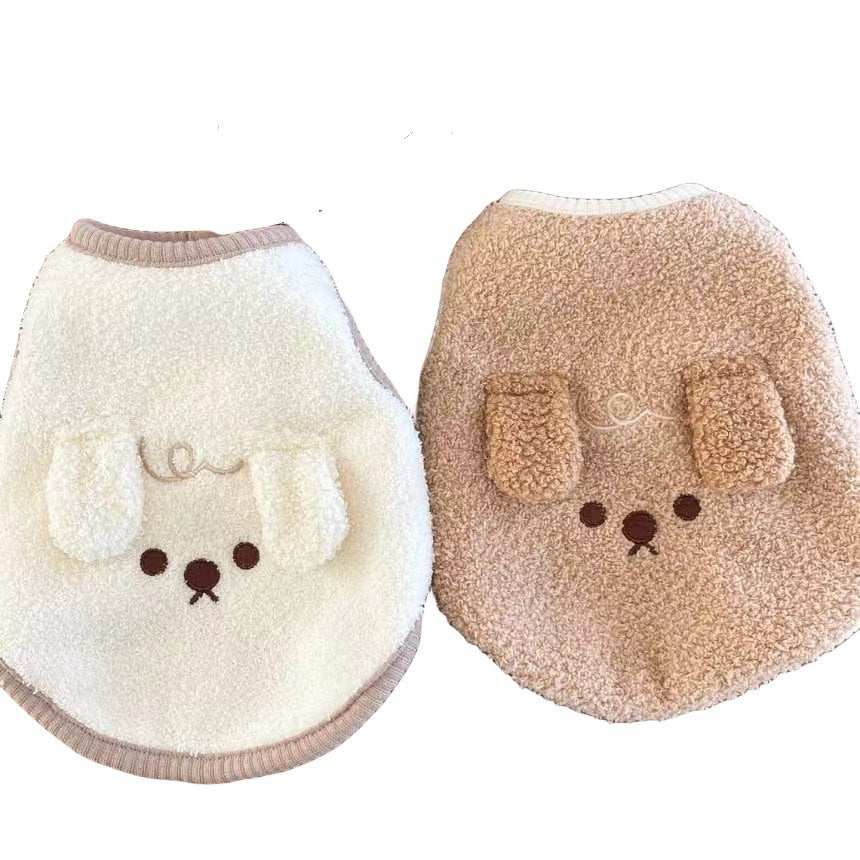 "Oliver" Dog Sleeveless Coat with Embroidery and Fabric Ears ✨
