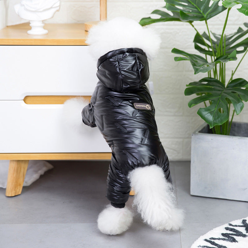 "Dadagou" Warm Fleece Dog Down Jacket with Hood | DogModa
