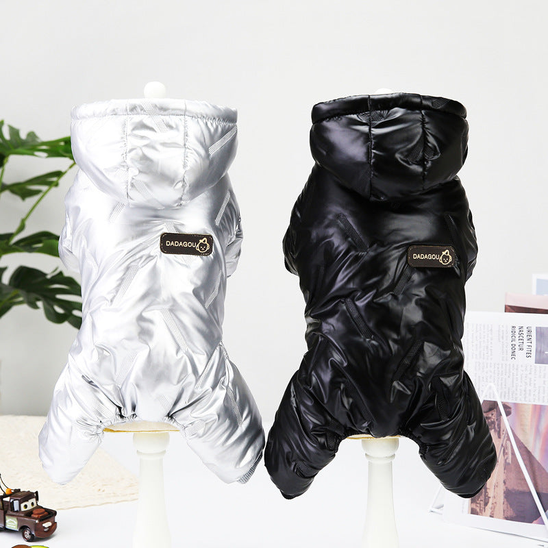 "Dadagou" Warm Fleece Dog Down Jacket with Hood | DogModa