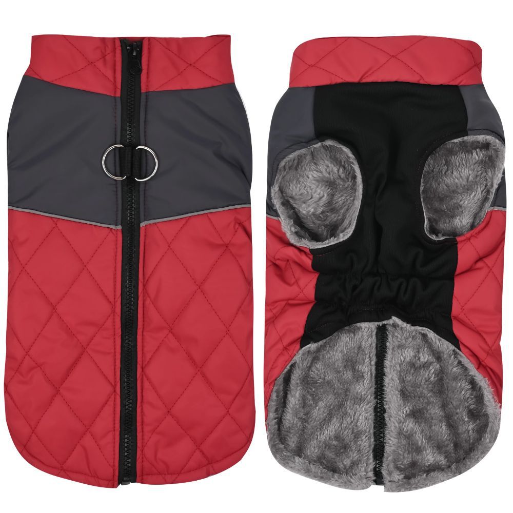 "Alvin" Dog Coat - Warm, Stretchy &amp; with Leash Ring ❄️