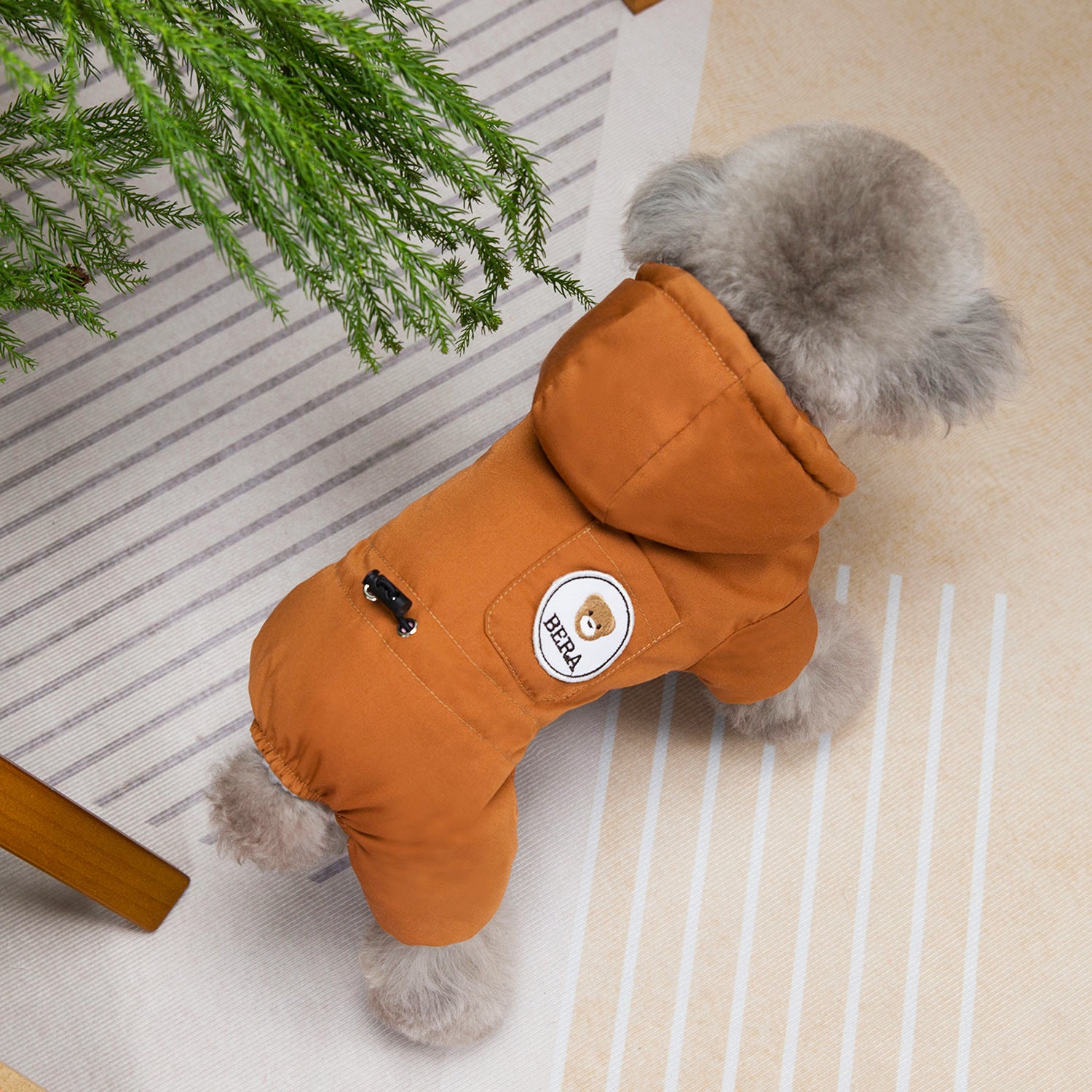 "Bera" Fleece Dog Coat with Hood and Harness