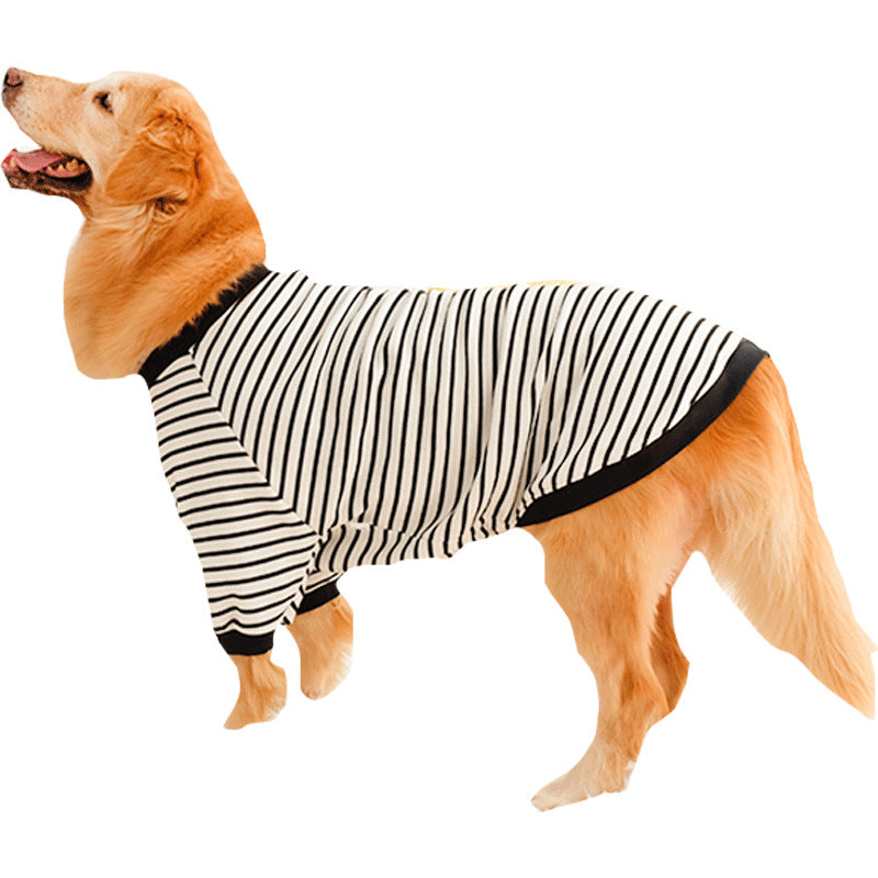 Large Dog Sweatshirt Striped with Colorful Print – Style and Comfort