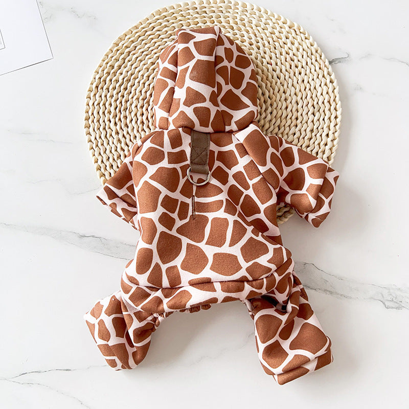 Cappottino in Pile per Cani con 4 Zampe - Fantasia Leopardata o Giraffa