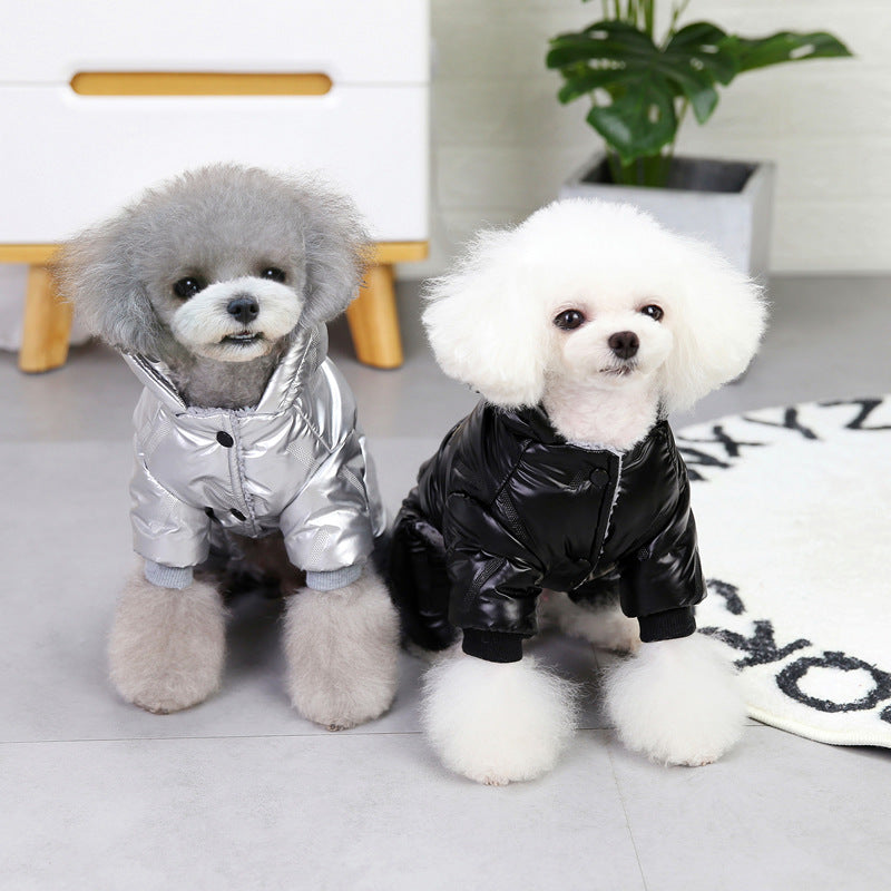 "Dadagou" Warm Fleece Dog Down Jacket with Hood | DogModa